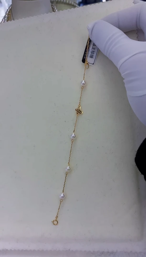 银S925镶嵌饰品海水珍珠设计款手链