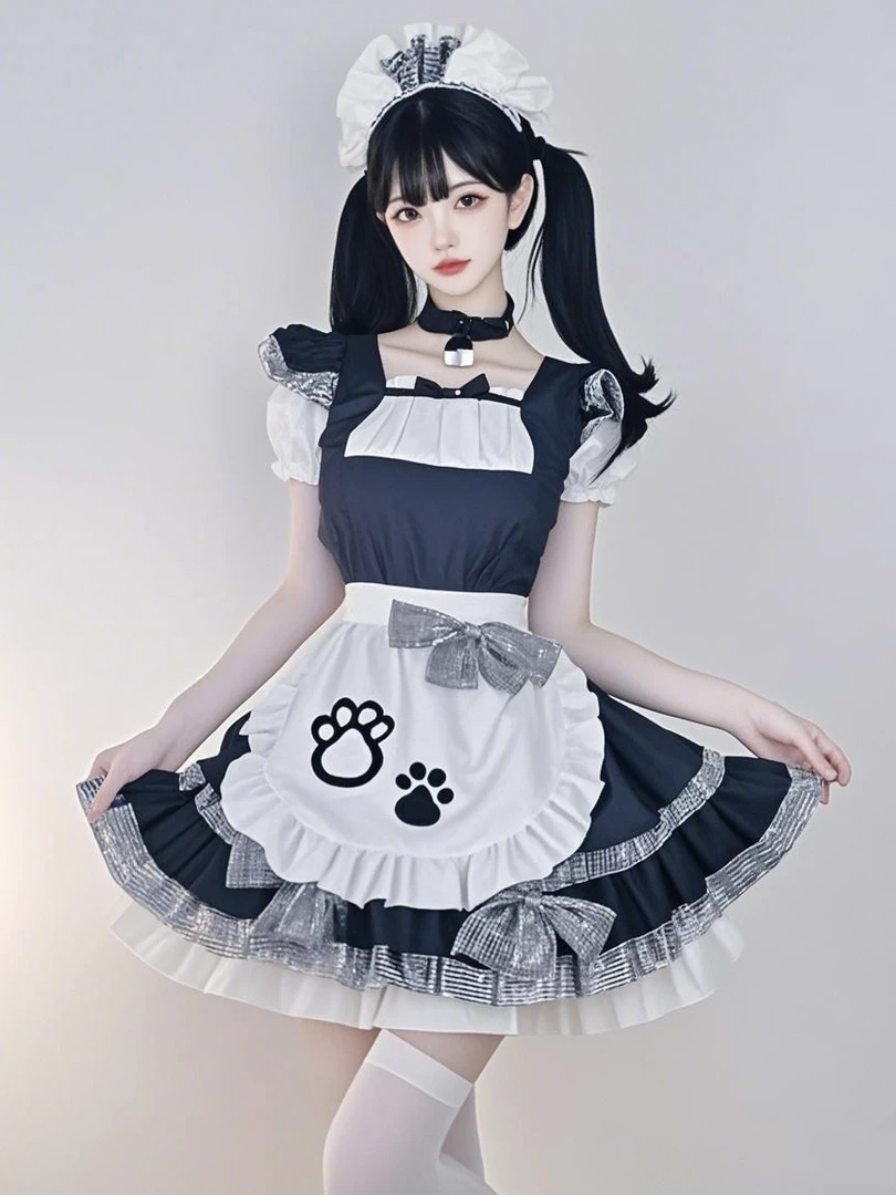 甜美女仆装COSPLAY少萝演出服可爱洛丽塔大码连衣裙子女纯欲直播