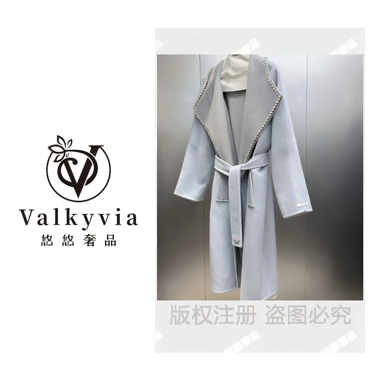 【Valkyvia/悠悠奢品】长款宽松型女中长款毛呢外套大衣MY8168