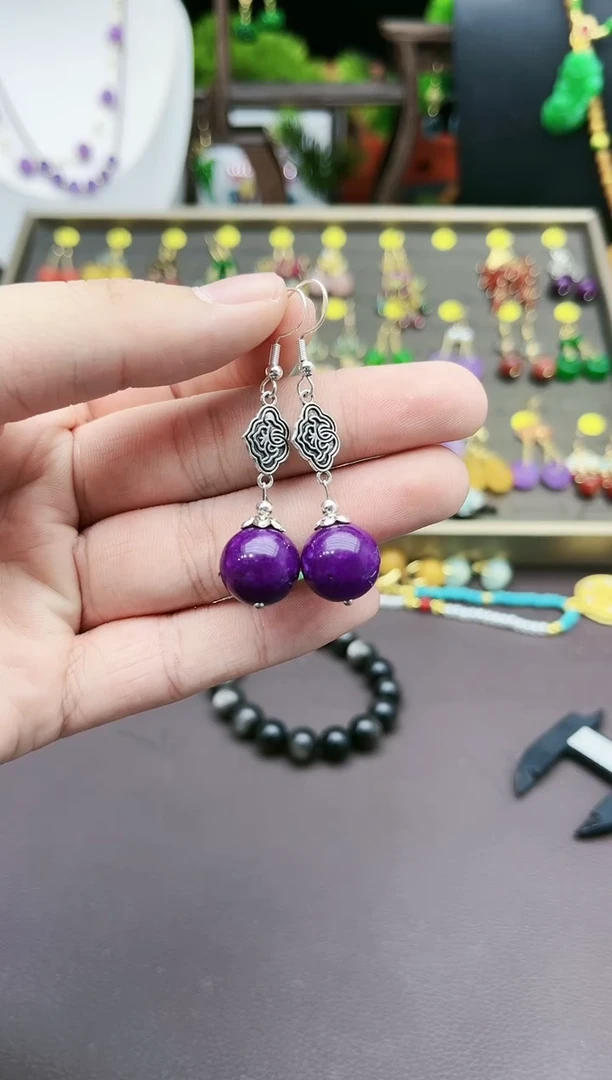 【闪购商品】玛瑙/玉髓耳钉银S925镶嵌202000