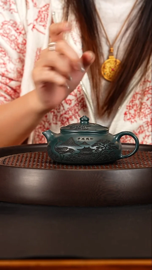 茶壶紫砂 宜兴紫砂壶苏门答腊青寒江260cc