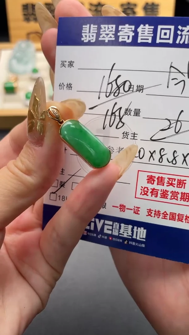 颈饰18K金镶嵌翡翠虹*来10146769