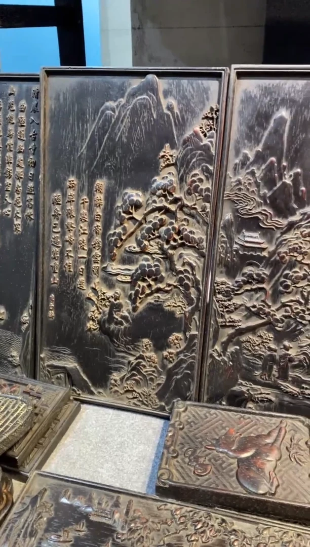 木紫檀拆件雕刻板以直播间实物为准微瑕老物件