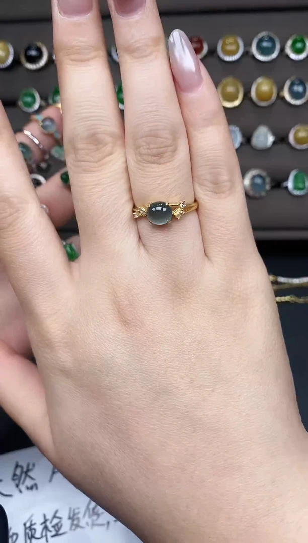 银S925镶嵌戒指翡翠111