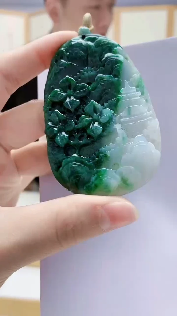 未镶嵌定制翡翠5161lr-毛货挂件12