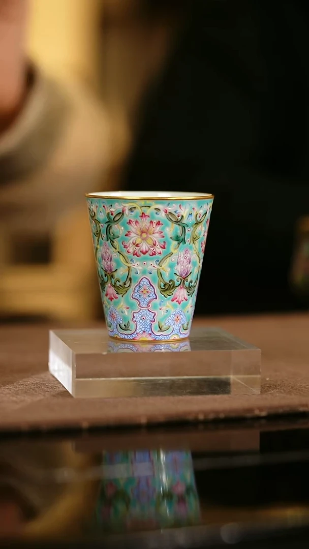 瓷瓷姑娘溢珍堂松石绿闻香杯