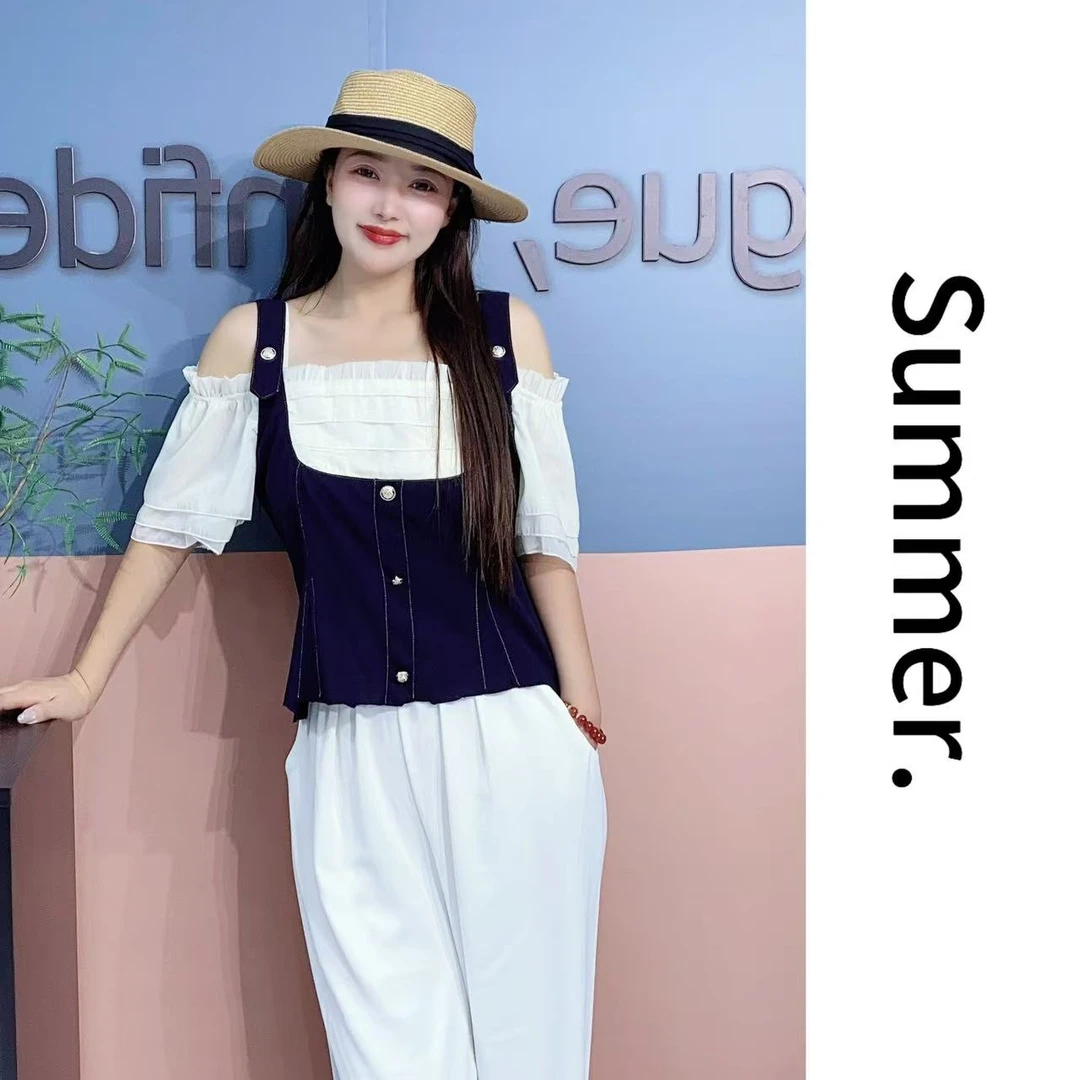 谷屿栗野 法式气质拼接百搭连衣裙1410