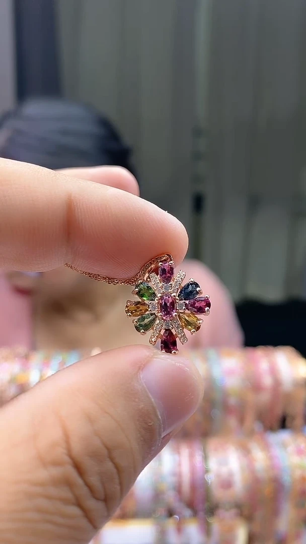 【闪购商品】碧玺吊坠银S925镶嵌354354354354