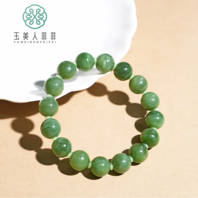 石惑珠宝@和田玉单圈手串约12mm多样性发一