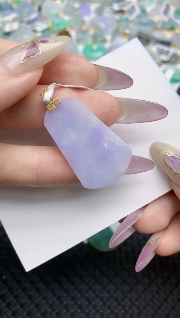 翡翠挂件18K金镶嵌215   天然翡翠A货