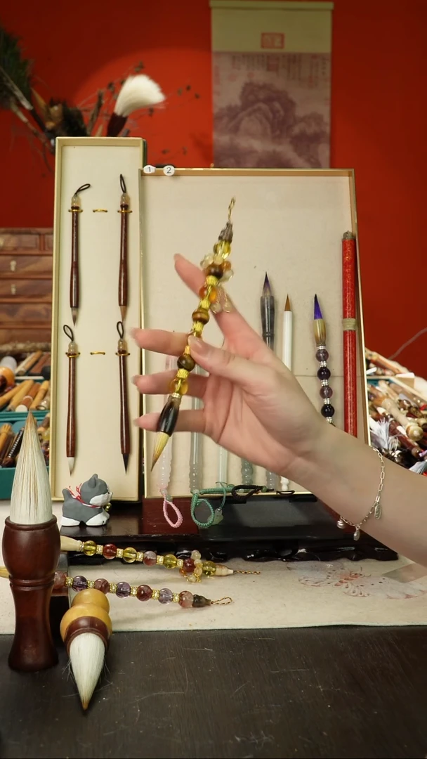 97号孤品高货毛笔链接 清水试笔 蘸墨不退