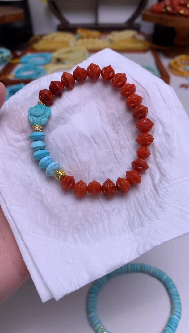 未镶嵌绿松石手链4