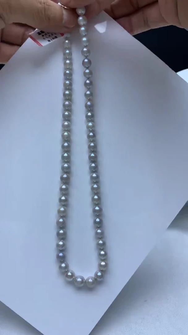 未镶嵌海水珍珠HG灰珠串链h995