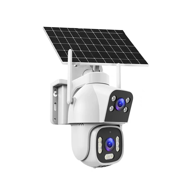 免流量太阳能监控摄像头360旋转高清夜视无电无网家用