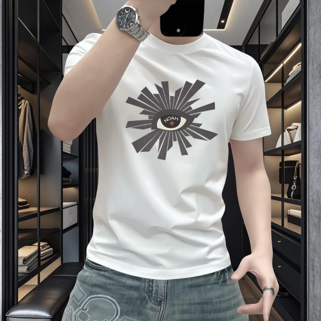 美式百搭男士纯棉短袖夏季基础大众T恤圆领个性青年韩版时尚半袖