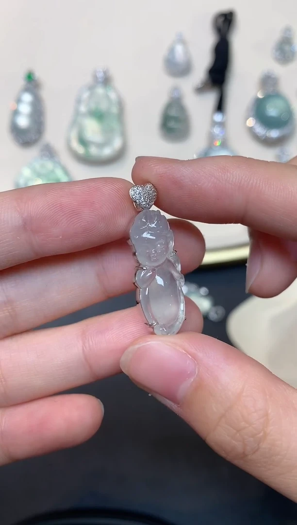 吊坠(不含链)18K金镶嵌翡翠S885|7980