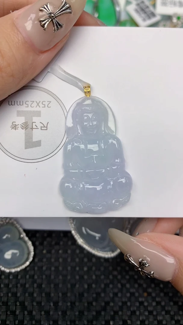 颈饰18K金镶嵌翡翠天然缅甸翡翠a货百元以上9元证书费自理