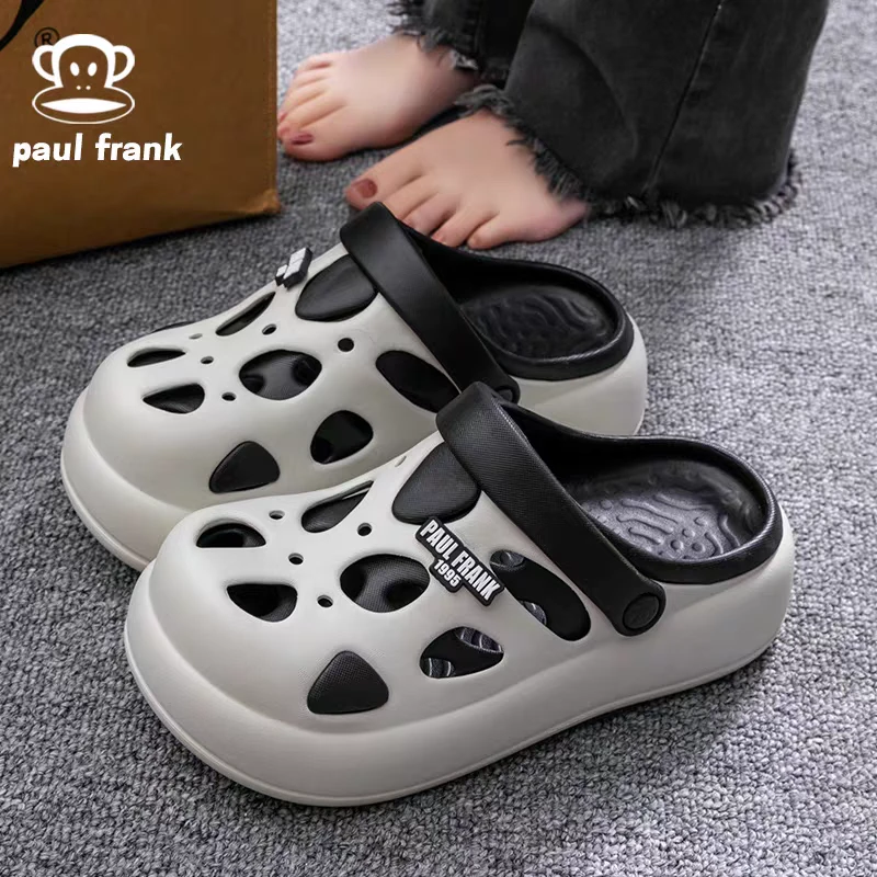 大嘴猴拖鞋2025新款厚底增高防滑eva拼色外穿沙滩情侣洞洞鞋夏