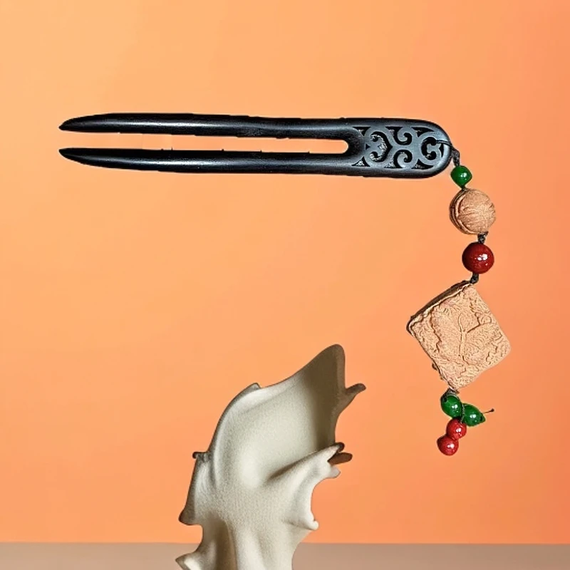 合香珠发簪手工制作天然草本香气质中古精美