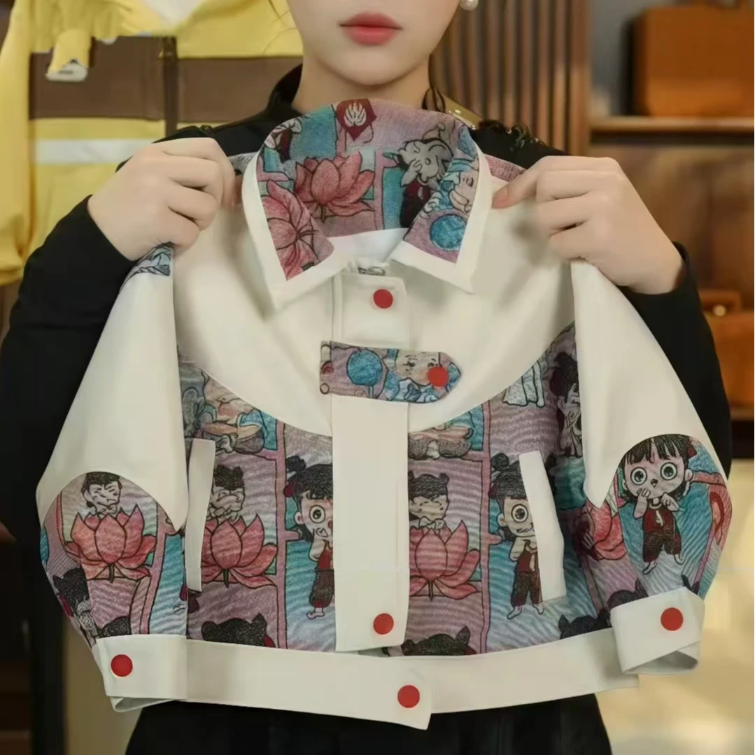 8816儿童软皮衣新款哪吒动漫卡通男童夹克机车上衣外套