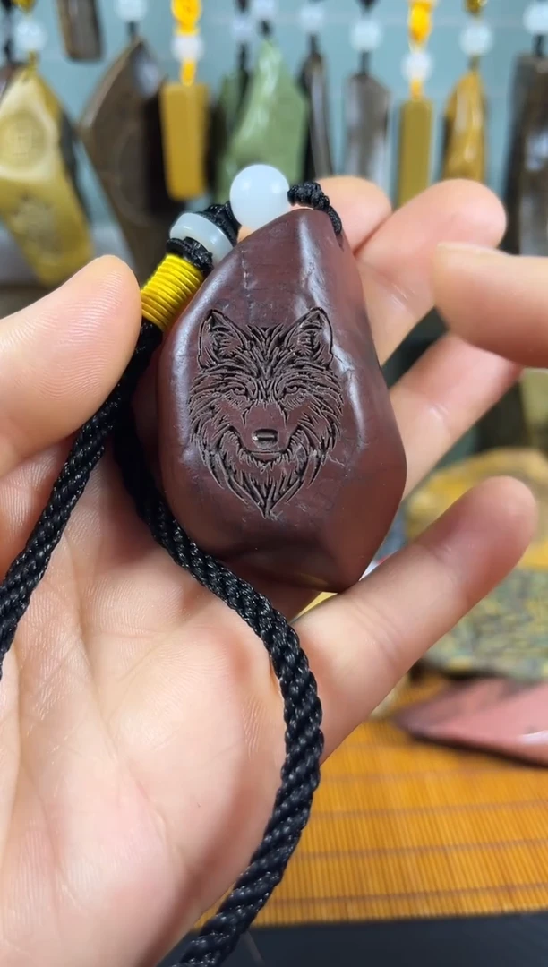 原石雕刻 默认打孔穿绳9