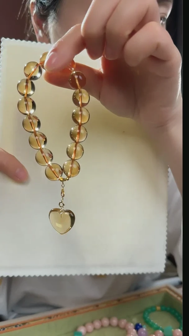 【闪购商品】黄晶手串未镶嵌天然黄水晶手串