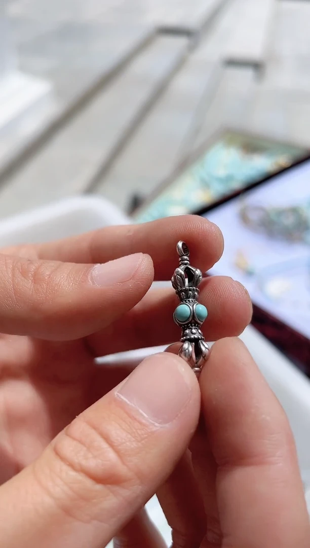 绿松石未镶嵌挂坠绿松杵杵吊坠（拉萨直发）