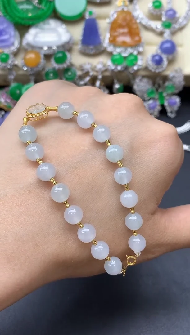 18K金镶嵌手链翡翠276-中国好珍宝