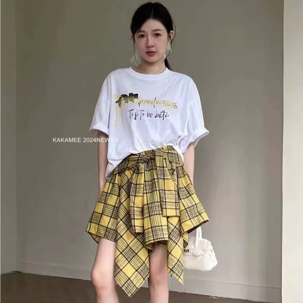 格纹半身裙女装半身裙短裙时尚百搭夏季格子韩版春秋气质洋气宽松