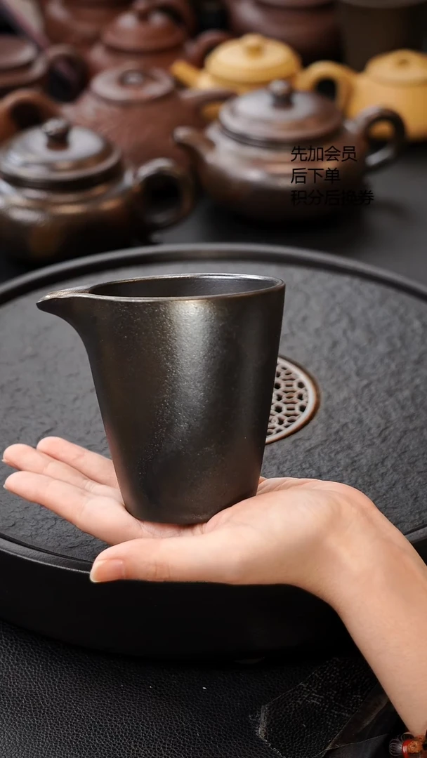 茶壶紫砂柴烧还原烧公道杯 原矿老紫泥 200C