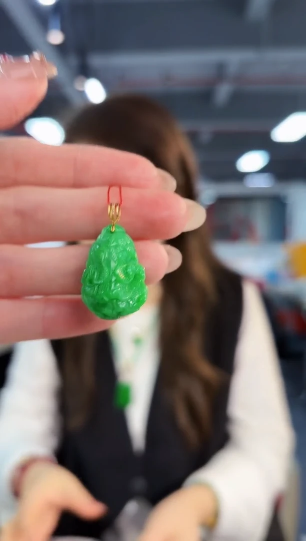 【闪购商品】翡翠颈饰18K金镶嵌缅料A货/支持复检/一件