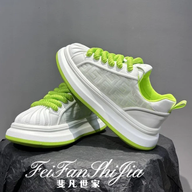 男鞋2025潮款新款夏季厚底百搭增高透网小白鞋时尚干净感痞帅男鞋