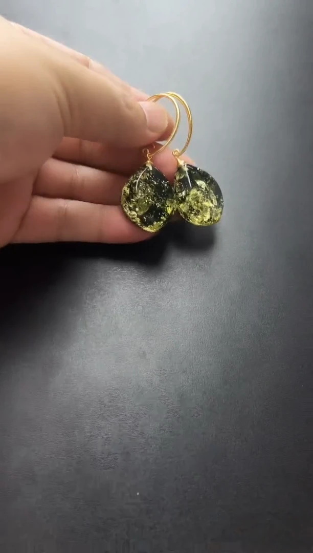 银S925镶嵌琥珀裸石琥珀耳坠