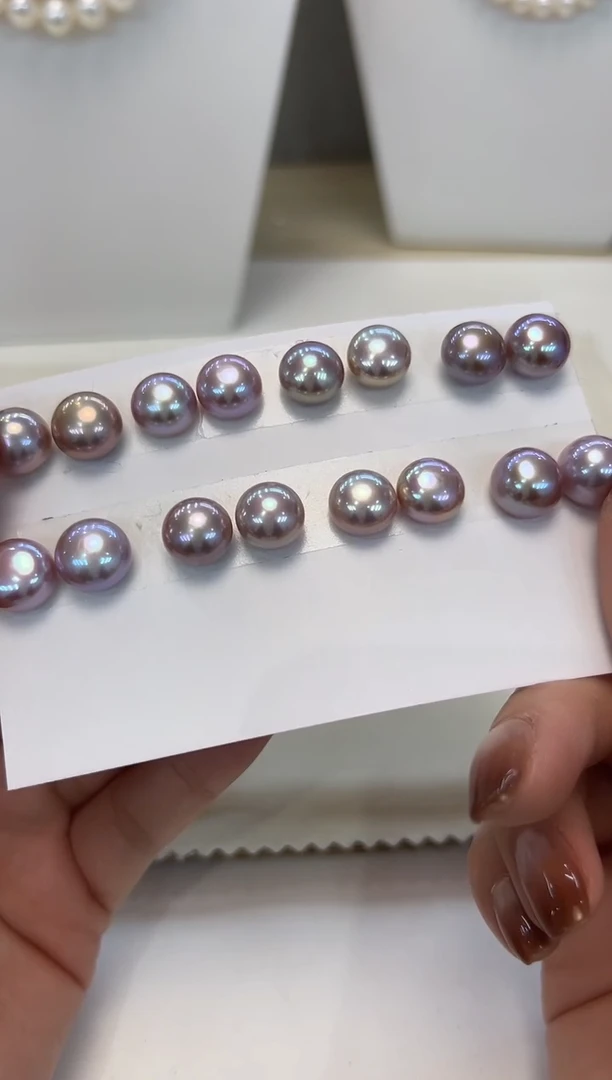 【闪购商品】淡水珍珠耳饰银S925镶嵌无核彩素钉多样性发一件