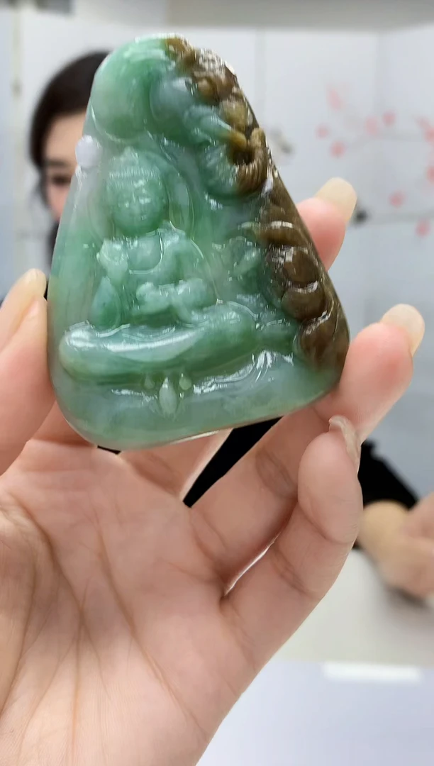 【闪购商品】定制翡翠未镶嵌4829lr-毛货挂件8