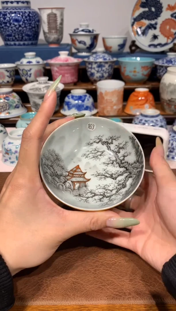 【闪购商品】摆件163墨彩矾红山水普洱单杯发发发