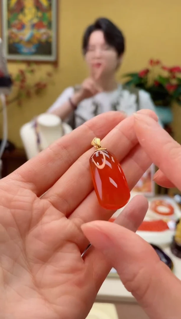 南红玛瑙18K金镶嵌颈饰35@@DF50612012