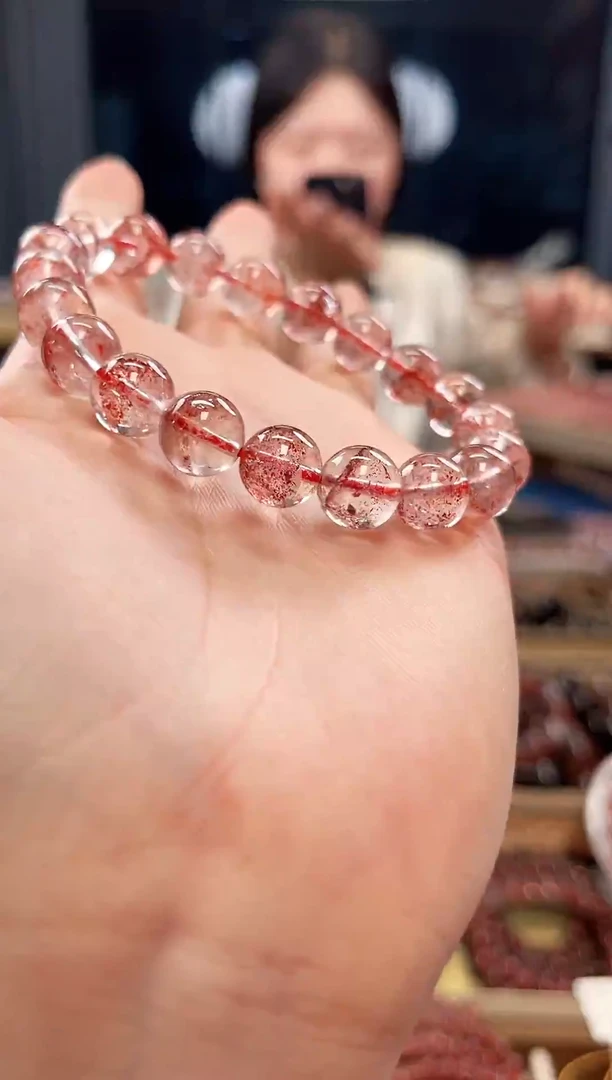 未镶嵌手串水晶金草莓超七单圈手串10mm【多样性发一】