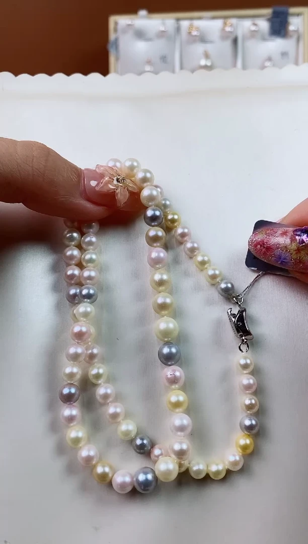 海水珍珠未镶嵌项链5-7海水珍珠项链