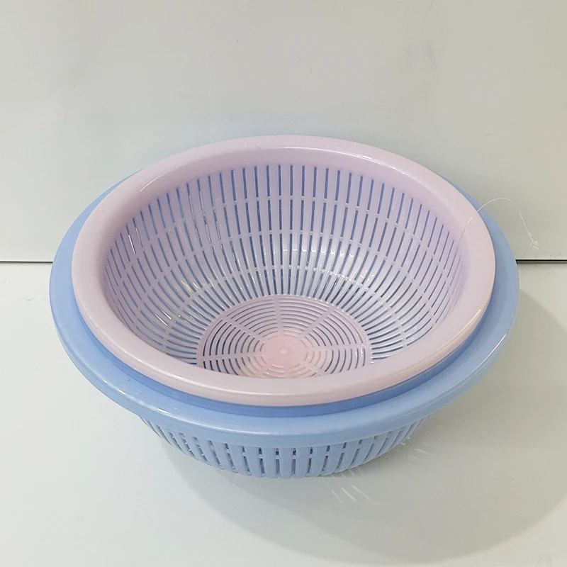 到手3个装 仙女粉塑料沥水篮洗水果洗菜沥水篮26.5*26.5*10.5cm