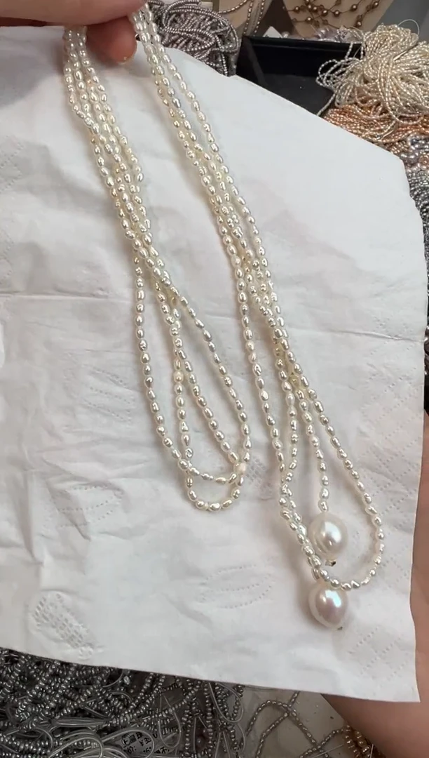 未镶嵌福利淡水珍珠无核*强光珍珠项链（毛衣链1.5米左右）