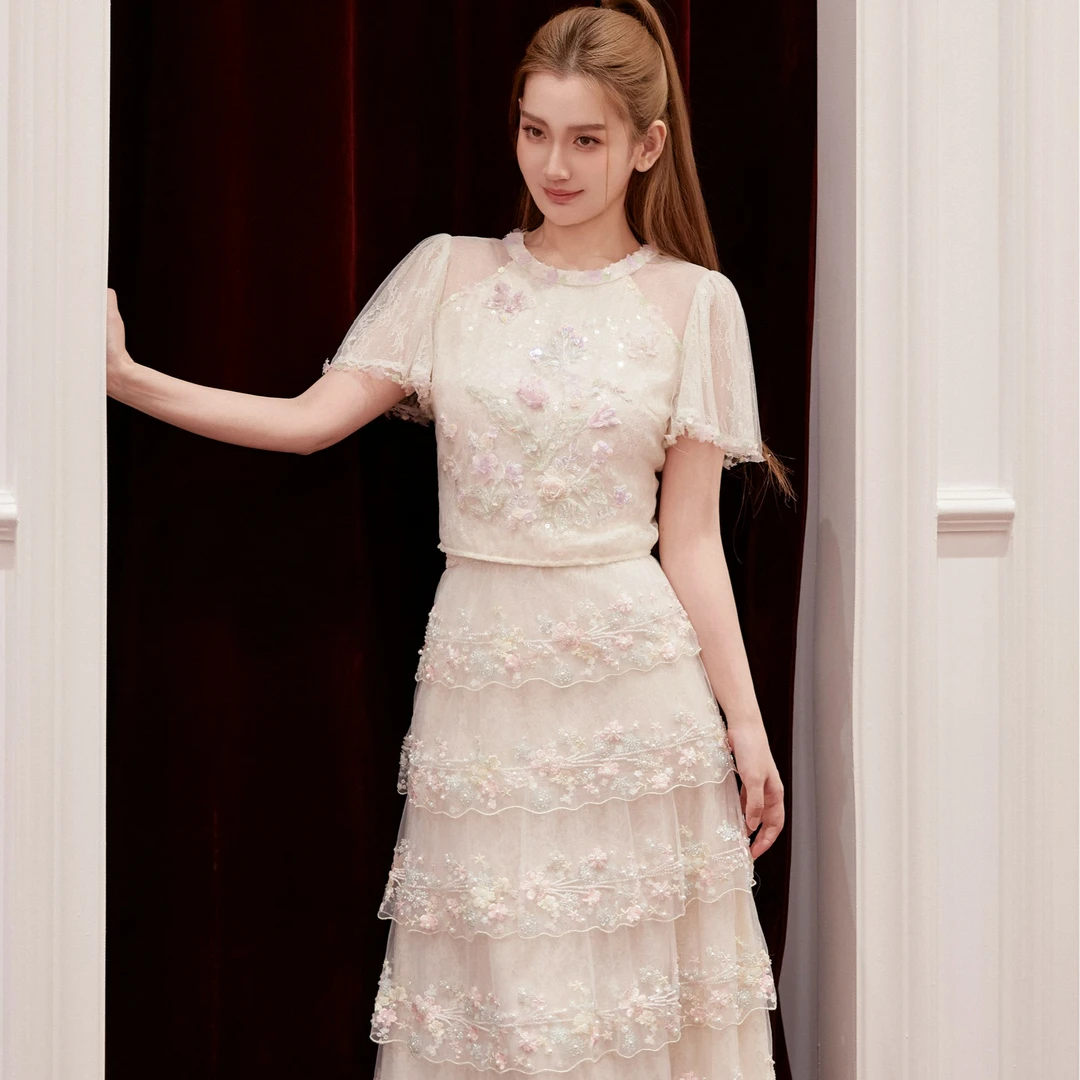 【陈大可专属】【漫枝花园】重工钉珠半裙EAF21P09321 EAF21P09321S