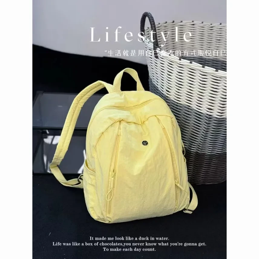 小众电脑包竖式ins风百搭字母森系双根潮流耐刮双肩包通勤风