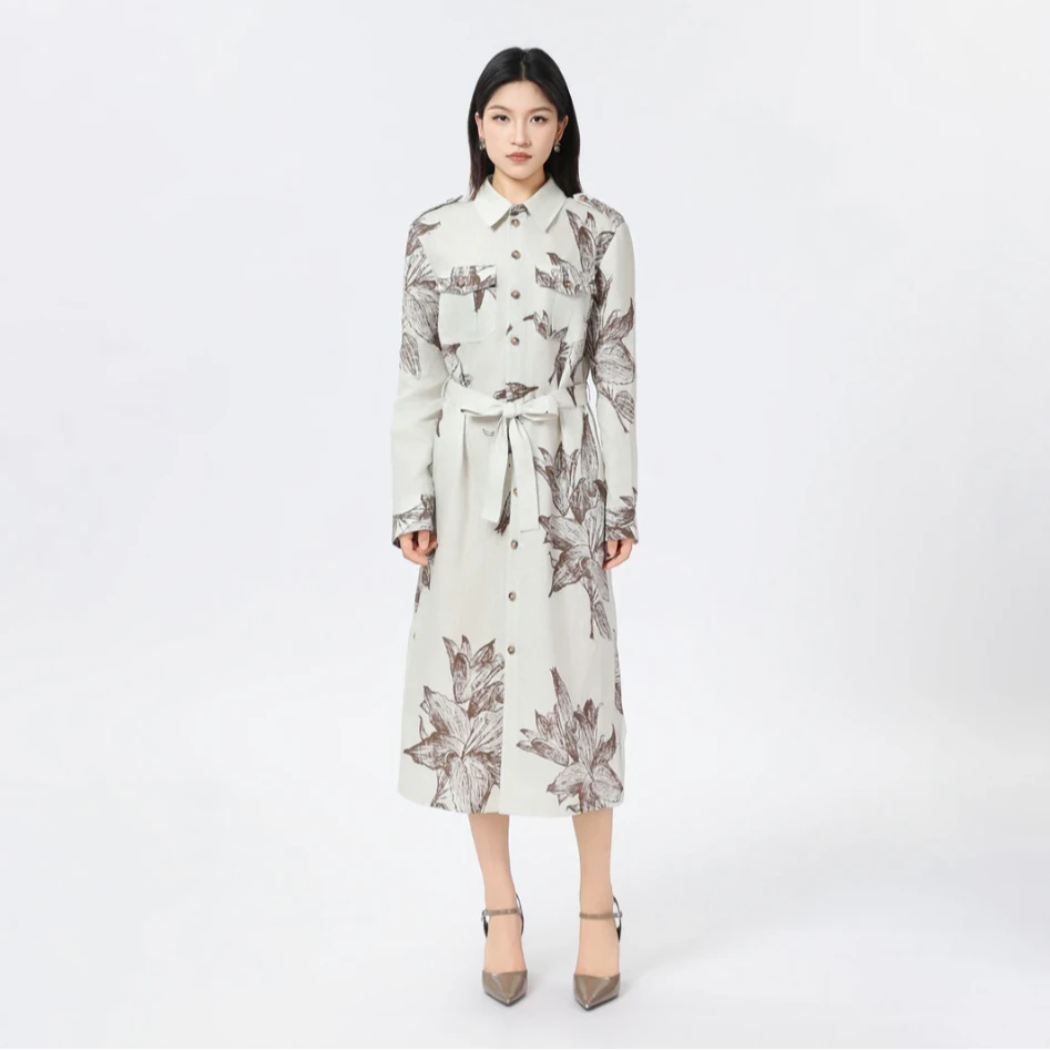AMASS/阿玛施春夏单排扣工装裙欧若风气质百搭显瘦连衣裙550021