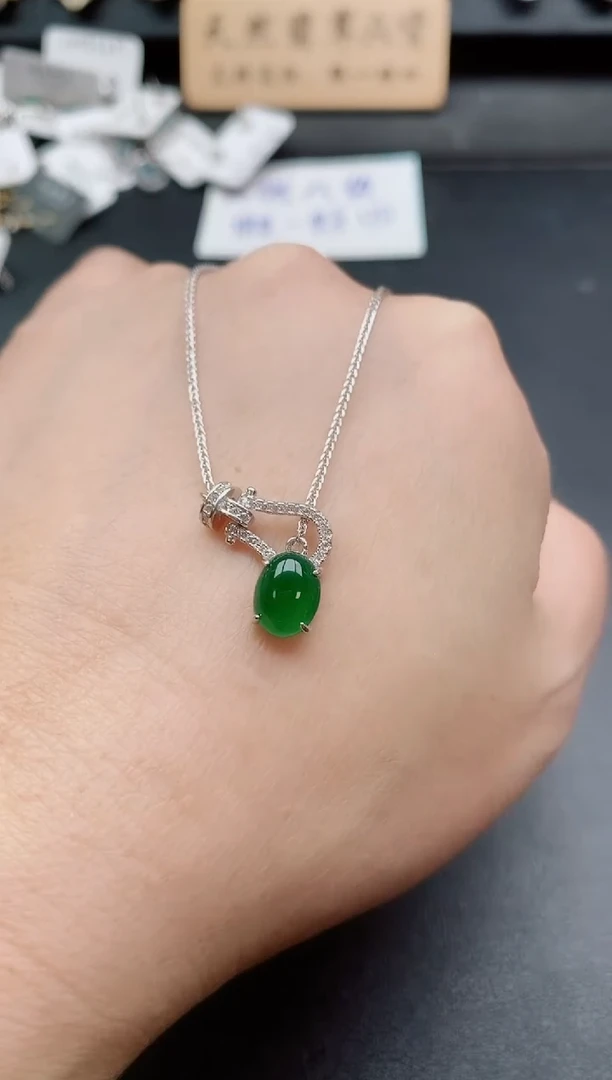 套链银S925镶嵌翡翠1