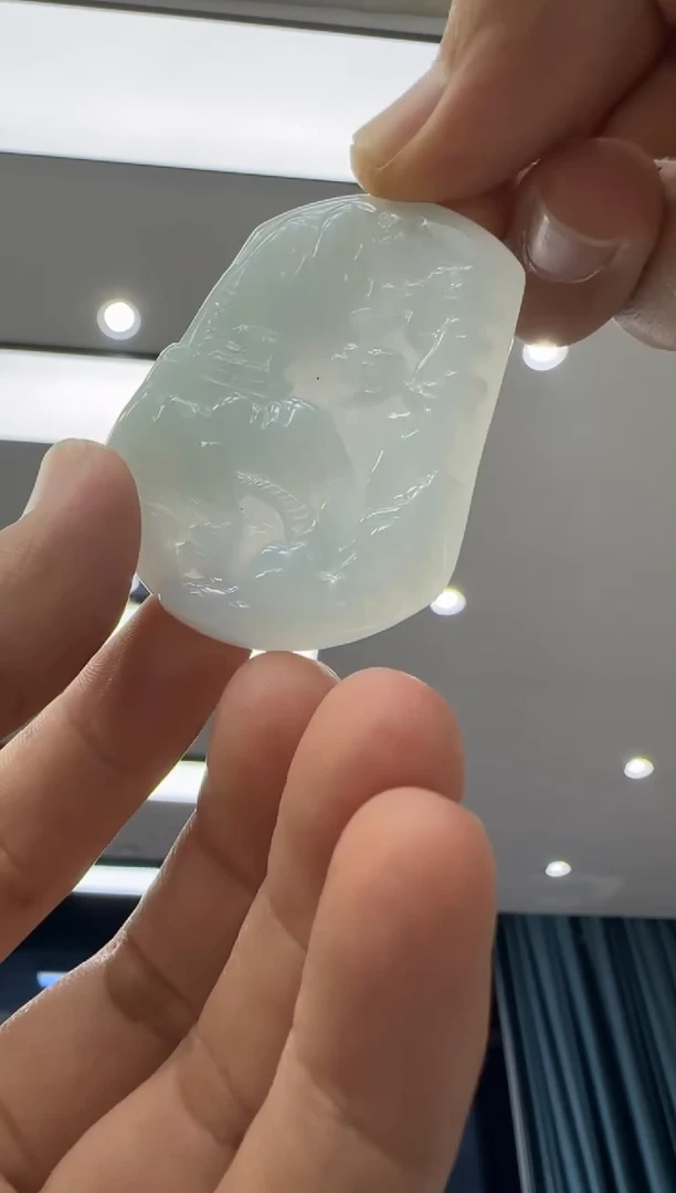颈饰未镶嵌翡翠天然翡翠A货孤品一件