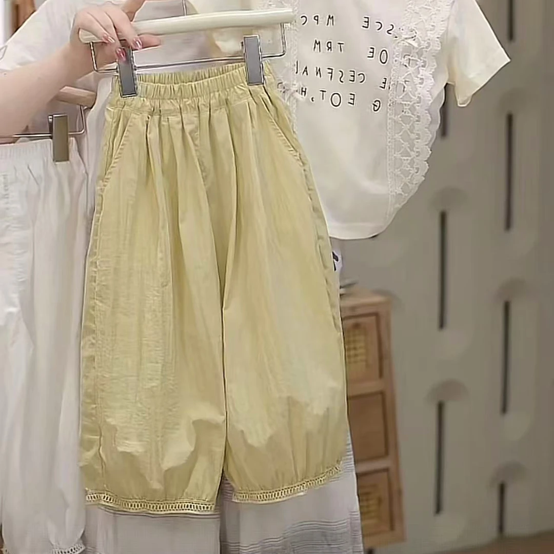 女童宝宝灯笼裤夏季2025新款宽松儿童洋气百搭可爱防蚊休闲长裤