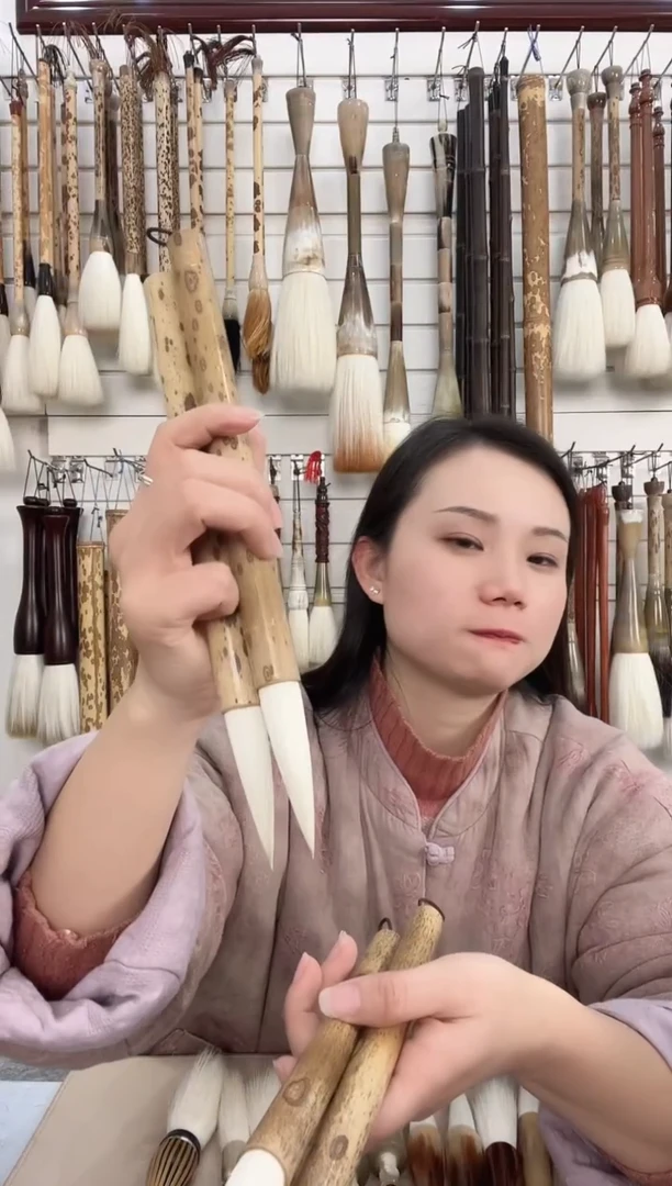 11号【清水试笔，拒绝蘸墨】墨琳笔庄毛笔2支羊兼毫