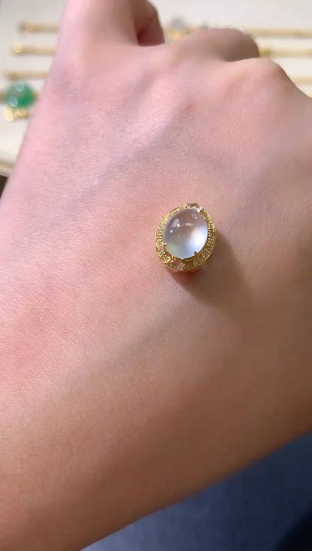 吊坠(不含链)18K金镶嵌翡翠W440|3980