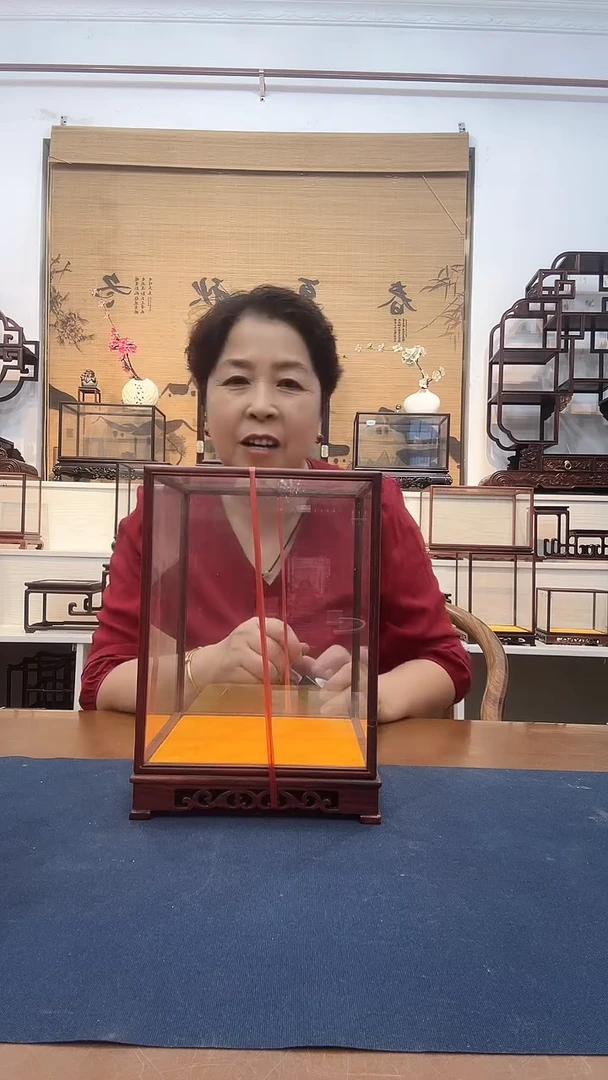 红酸枝木类木头款紫***柜玻璃罩153